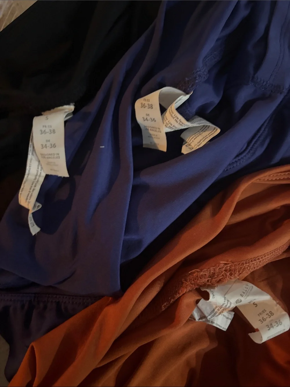 Bally Total Fitness Athletic Skorts in Rust, Blue, and Black